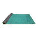 Sideview of Oriental Turquoise Industrial Rug, urb2190turq