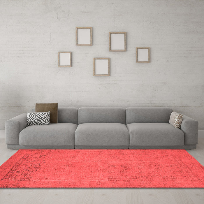 Industrial Red Washable Rugs