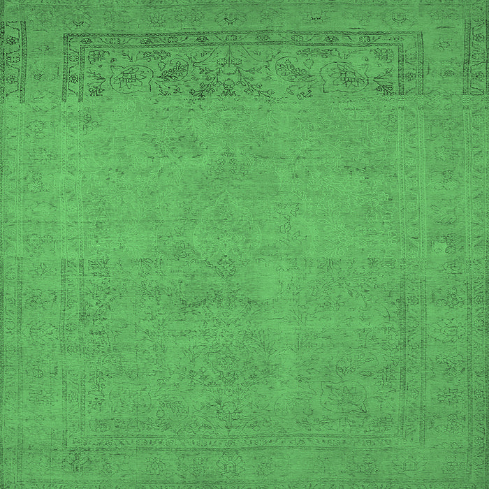 Square Machine Washable Oriental Emerald Green Industrial Area Rugs, wshurb2190emgrn
