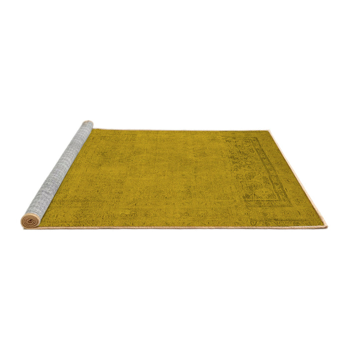 Sideview of Machine Washable Oriental Yellow Industrial Rug, wshurb2190yw