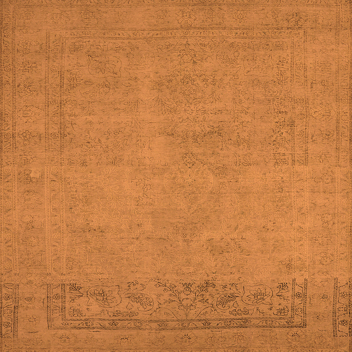 Square Machine Washable Oriental Orange Industrial Area Rugs, wshurb2190org