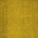 Square Machine Washable Oriental Yellow Industrial Rug, wshurb2190yw