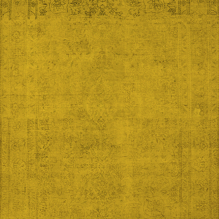 Machine Washable Oriental Yellow Industrial Rug, wshurb2190yw