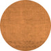 Round Oriental Orange Industrial Rug, urb2190org