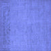 Square Machine Washable Oriental Blue Industrial Rug, wshurb2190blu