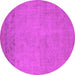 Round Oriental Pink Industrial Rug, urb2190pnk