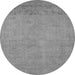 Round Oriental Gray Industrial Rug, urb2190gry