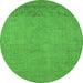 Round Oriental Green Industrial Rug, urb2190grn