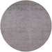 Round Machine Washable Industrial Modern Rose Dust Purple Rug, wshurb2190