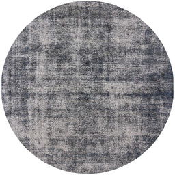 Round Machine Washable Industrial Modern Dark Gray Rug, wshurb2191