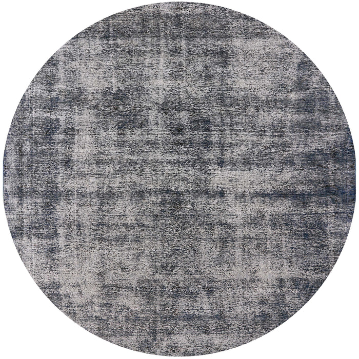 Round Machine Washable Industrial Modern Dark Gray Rug, wshurb2191