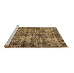 Sideview of Machine Washable Oriental Brown Industrial Rug, wshurb2191brn