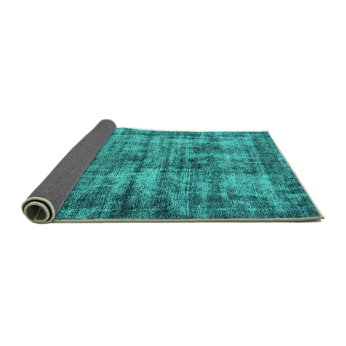 Sideview of Oriental Turquoise Industrial Rug, urb2191turq