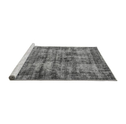 Sideview of Machine Washable Oriental Gray Industrial Rug, wshurb2191gry