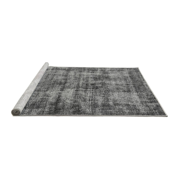 Sideview of Machine Washable Oriental Gray Industrial Rug, wshurb2191gry