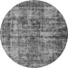 Round Oriental Gray Industrial Rug, urb2191gry