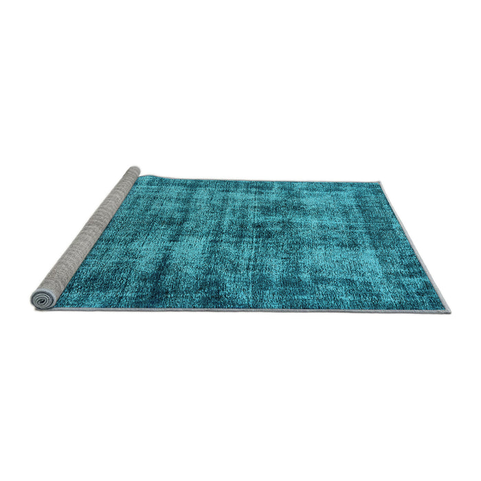 Sideview of Machine Washable Oriental Light Blue Industrial Rug, wshurb2191lblu