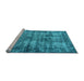 Sideview of Machine Washable Oriental Light Blue Industrial Rug, wshurb2191lblu