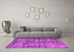 Machine Washable Oriental Pink Industrial Rug in a Living Room, wshurb2191pnk