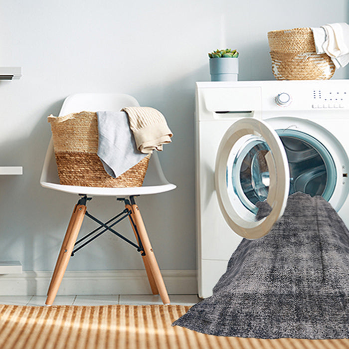 Machine Washable Industrial Modern Dark Gray Rug in a Washing Machine, wshurb2191