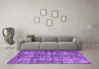 Machine Washable Oriental Purple Industrial Rug, wshurb2191pur