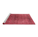 Sideview of Machine Washable Industrial Modern Red Rug, wshurb2192