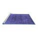 Sideview of Machine Washable Oriental Blue Industrial Rug, wshurb2192blu