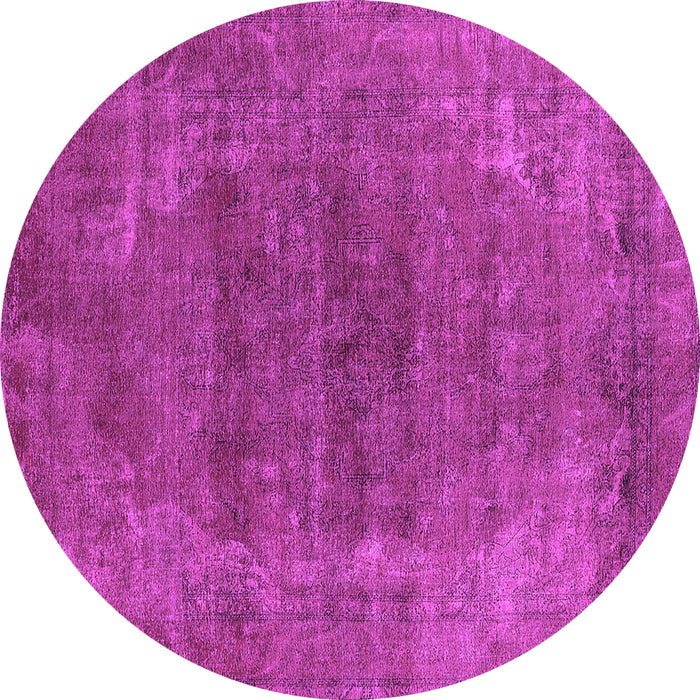 Round Oriental Purple Industrial Rug, urb2192pur