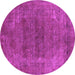 Round Oriental Purple Industrial Rug, urb2192pur