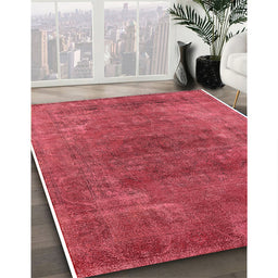 Mid-Century Modern Red Oriental Rug in Family Room, urb2192