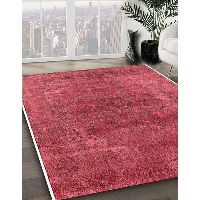 Machine Washable Industrial Modern Red Rug in a Family Room, wshurb2192