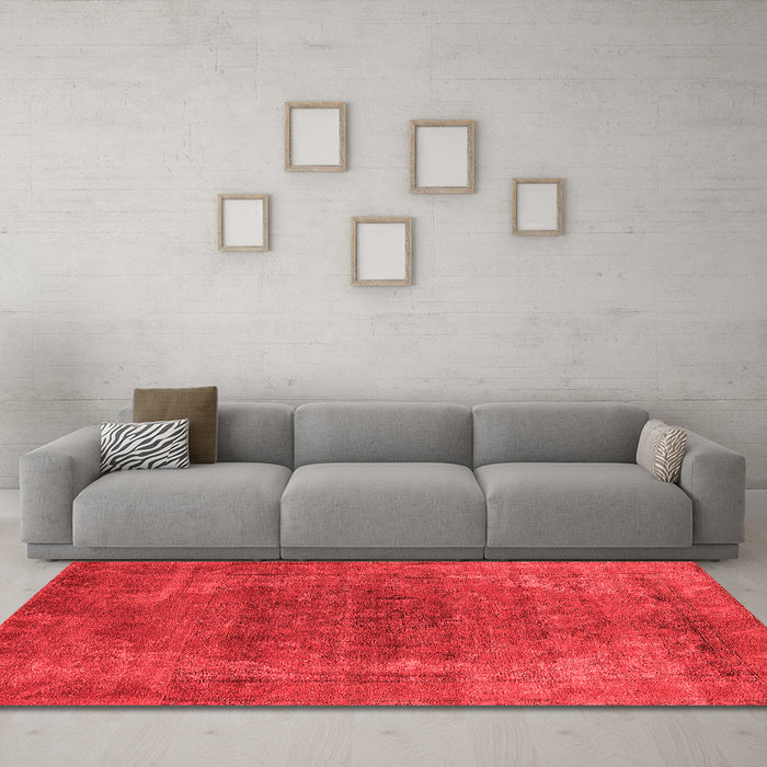 Industrial Red Washable Rugs