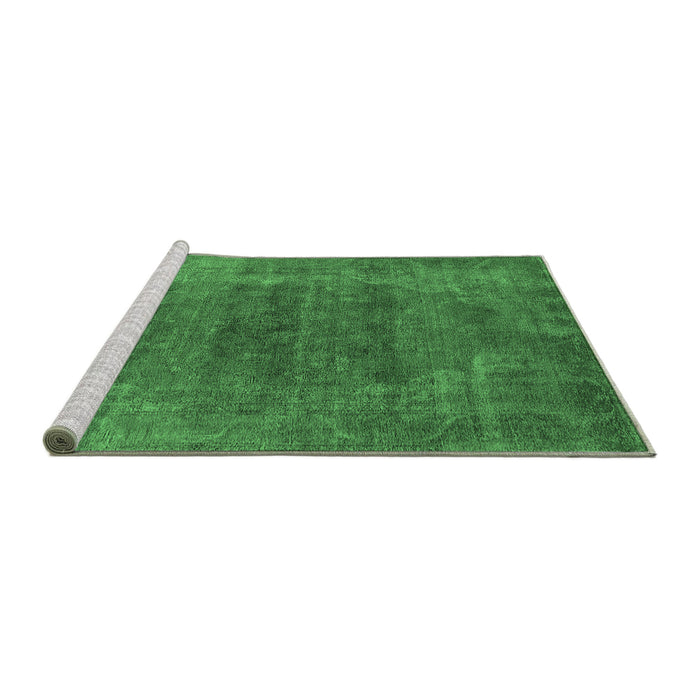 Sideview of Machine Washable Oriental Emerald Green Industrial Area Rugs, wshurb2192emgrn