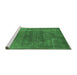 Sideview of Machine Washable Oriental Emerald Green Industrial Area Rugs, wshurb2192emgrn