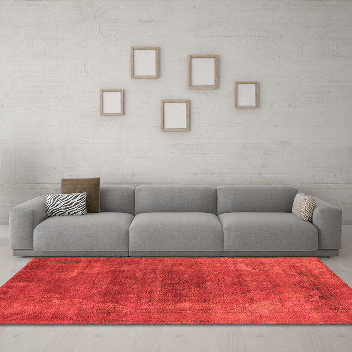 Machine Washable Oriental Orange Industrial Area Rugs in a Living Room, wshurb2192org