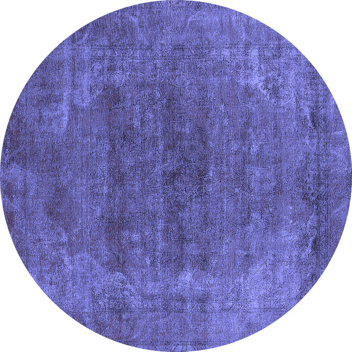 Round Oriental Blue Industrial Rug, urb2192blu