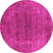 Round Oriental Pink Industrial Rug, urb2192pnk