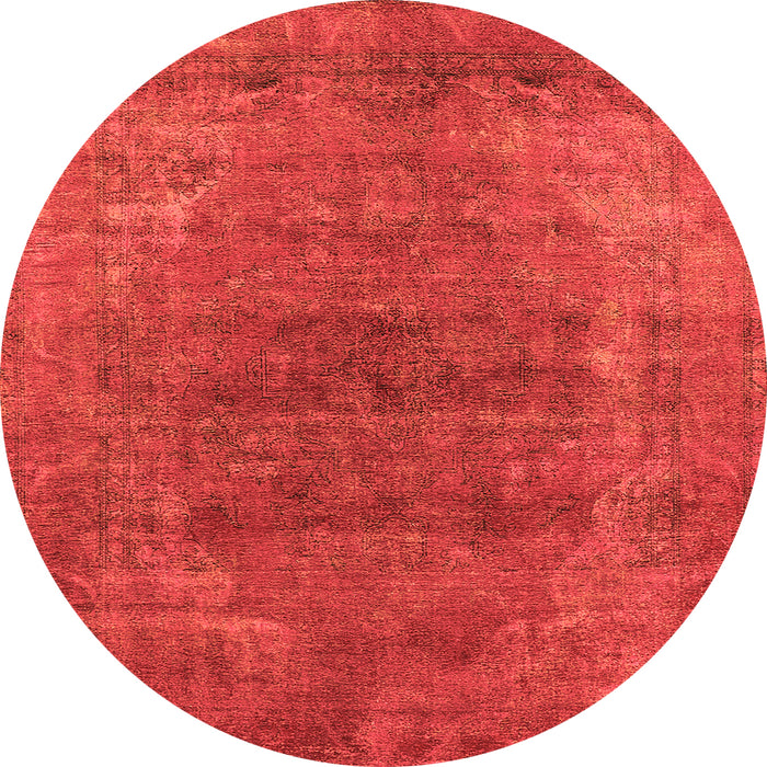 Round Oriental Orange Industrial Rug, urb2192org