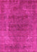 Machine Washable Oriental Pink Industrial Rug, wshurb2192pnk