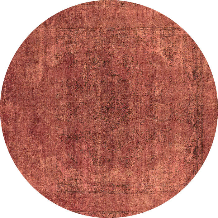 Round Machine Washable Oriental Brown Industrial Rug, wshurb2192brn