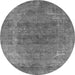 Round Oriental Gray Industrial Rug, urb2192gry