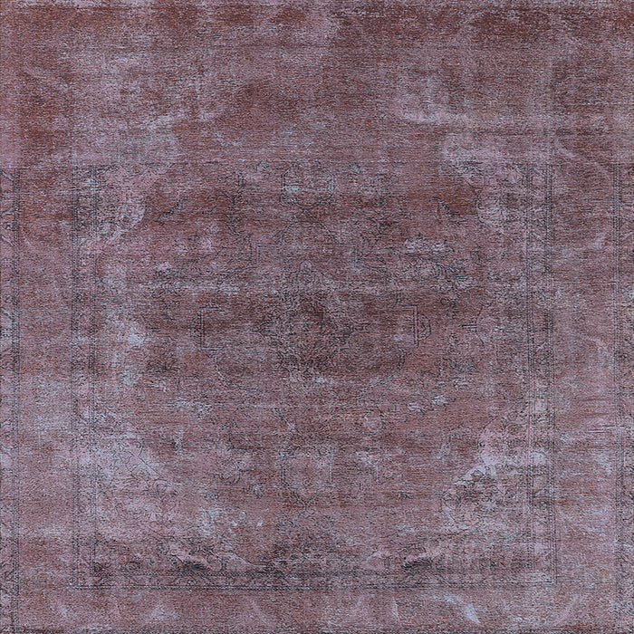 Square Machine Washable Oriental Light Blue Industrial Rug, wshurb2192lblu