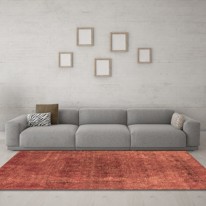 Machine Washable Oriental Brown Industrial Rug in a Living Room,, wshurb2192brn