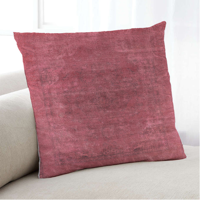 Lifestyle Image of Mid-Century Modern Urban Square Red Throw Pillow, 18 inch by 18 inch, pwurb2192