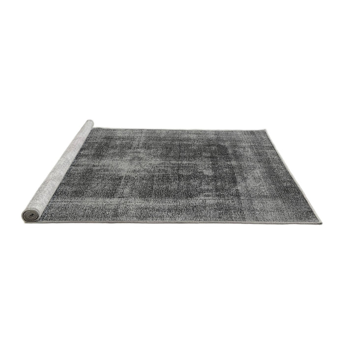 Sideview of Machine Washable Oriental Gray Industrial Rug, wshurb2193gry
