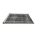 Sideview of Machine Washable Oriental Gray Industrial Rug, wshurb2193gry