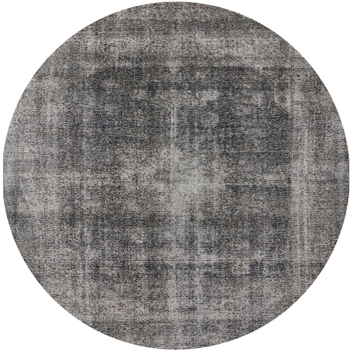 Round Mid-Century Modern Gray Oriental Rug, urb2193
