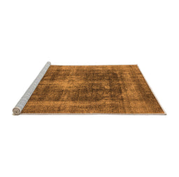 Sideview of Machine Washable Oriental Orange Industrial Area Rugs, wshurb2193org