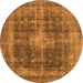 Round Oriental Orange Industrial Rug, urb2193org