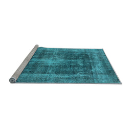 Sideview of Machine Washable Oriental Light Blue Industrial Rug, wshurb2193lblu